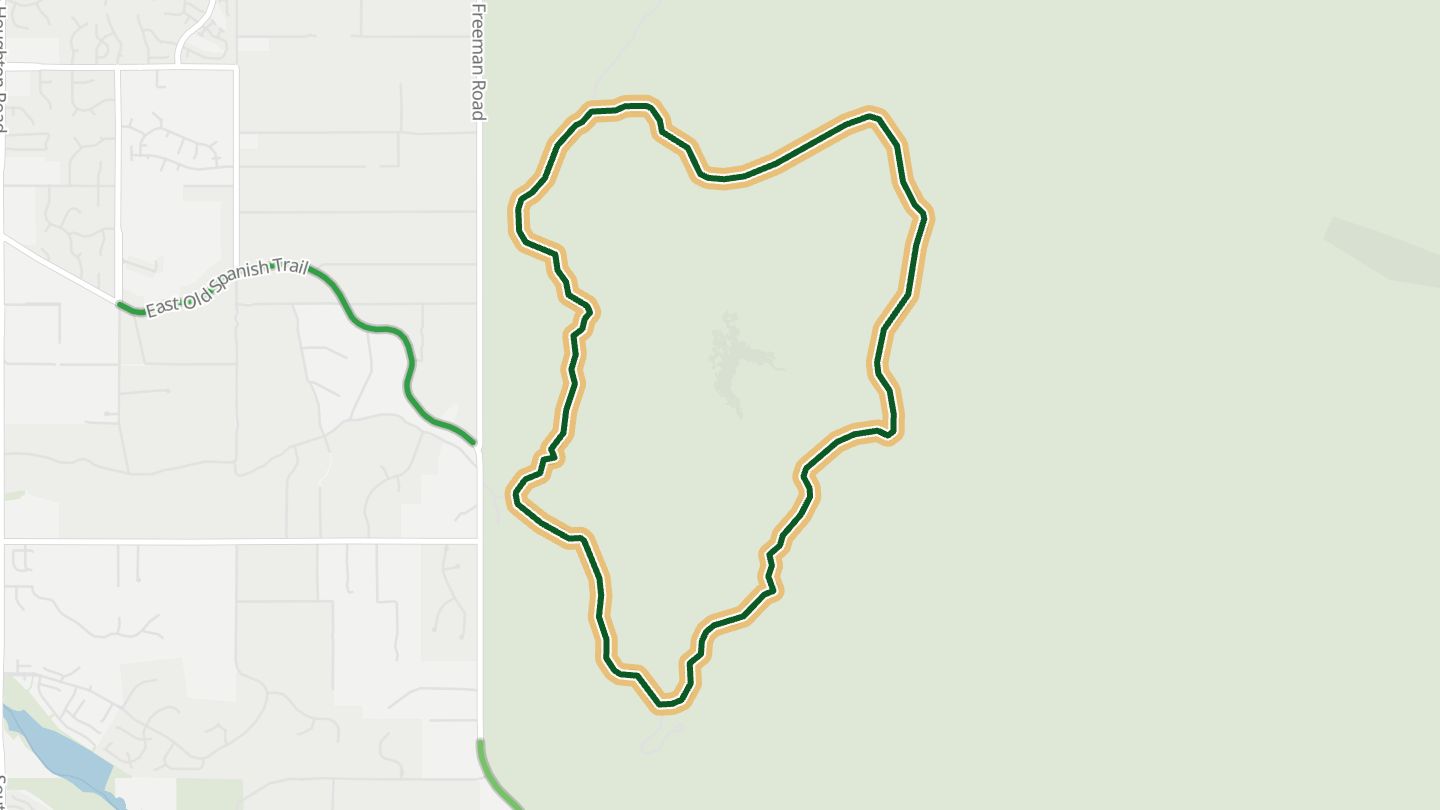 Map of Cactus Forest Loop Drive near Saguaro National Park, with the road highlighted