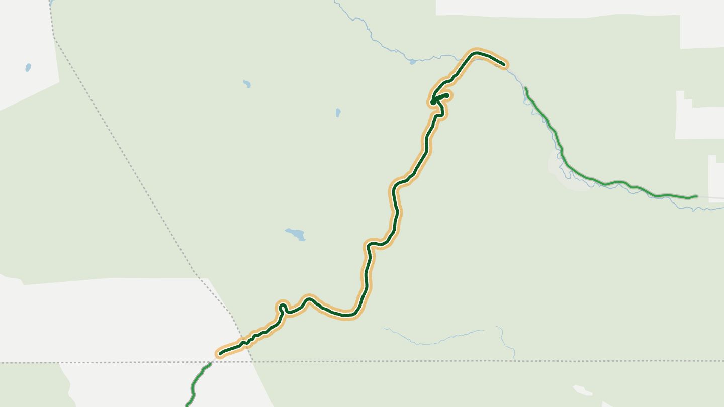 Map of CO 17 Cumbres Pass near Chama, with the road highlighted