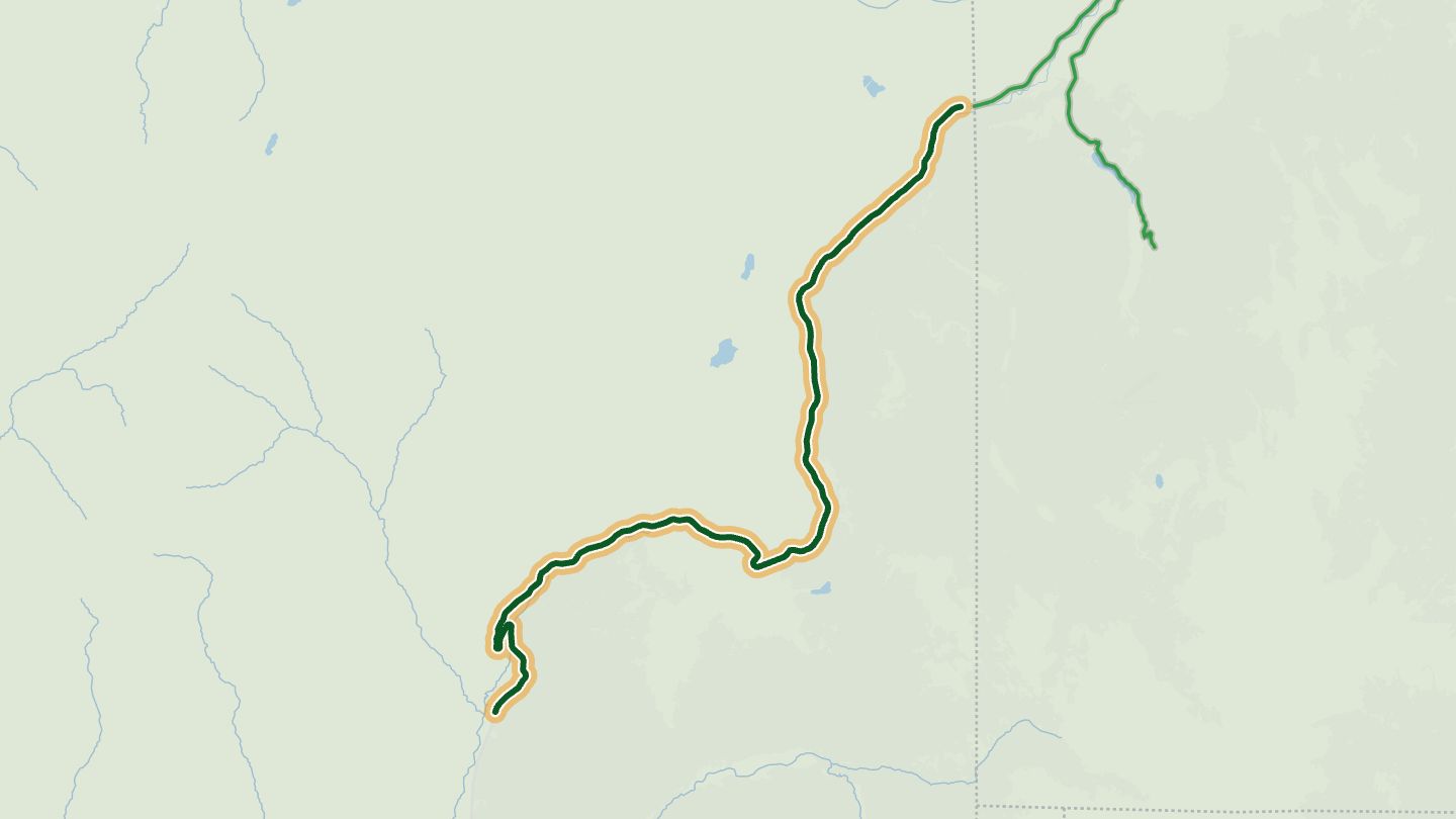 Map of US 160 Wolf Creek Pass near South Fork, with the road highlighted