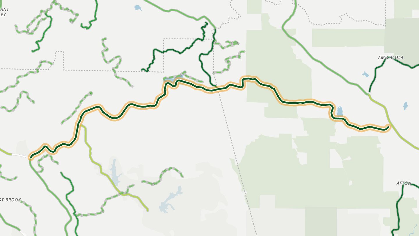 Map of Georgia 136 near Jasper, with the road highlighted
