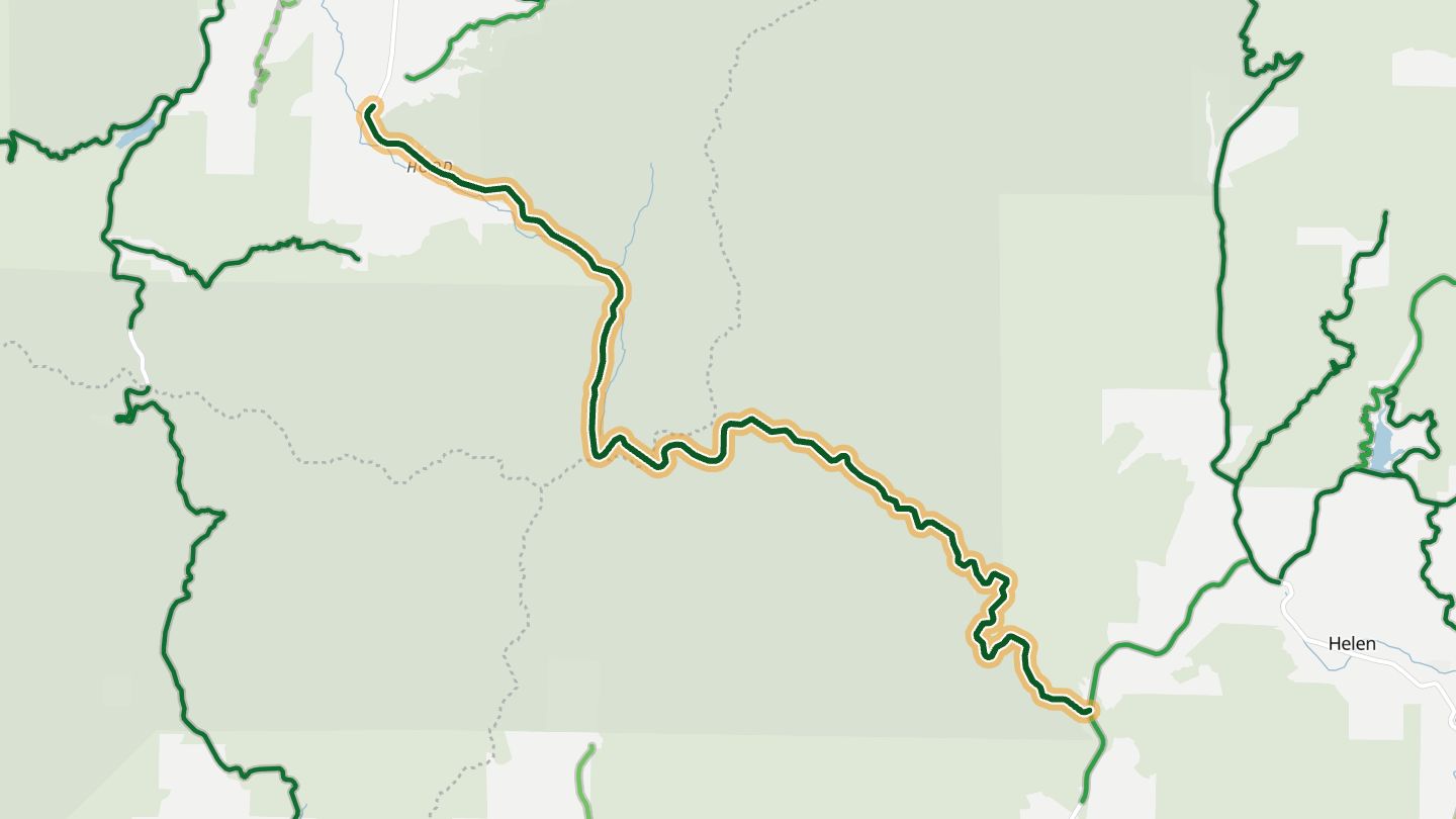 Map of Richard B. Russell Scenic Highway (GA 348) near Helen, with the road highlighted