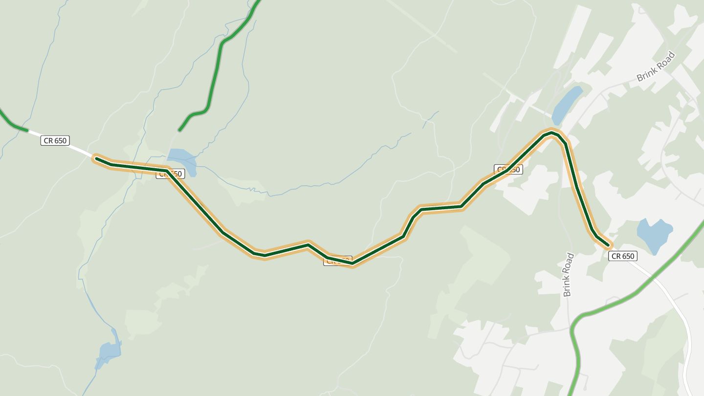 Map of Deckertown Turnpike near Colesville, with the road highlighted